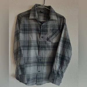Hurley Black and Gray Button Down Shirt
